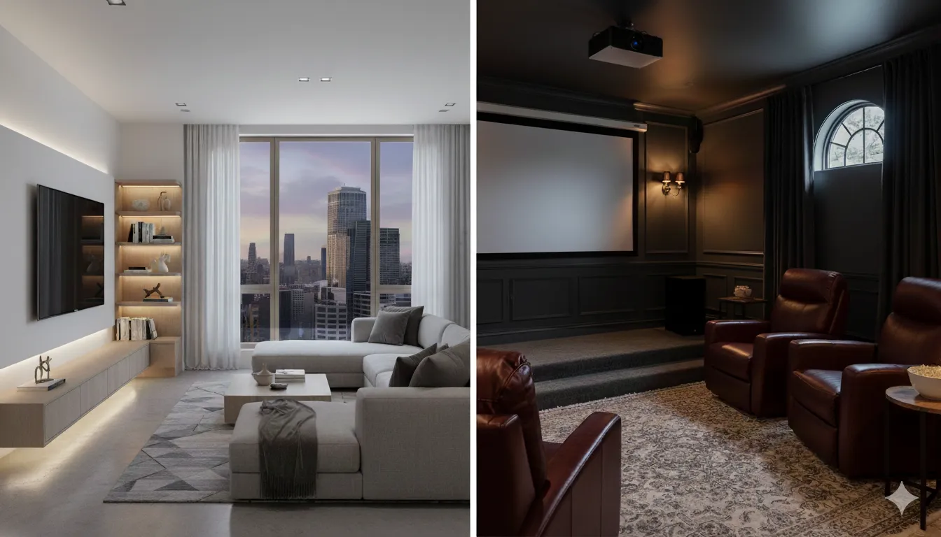 Designing New Build Entertainment Spaces: A Comprehensive Comparison for Homeowners